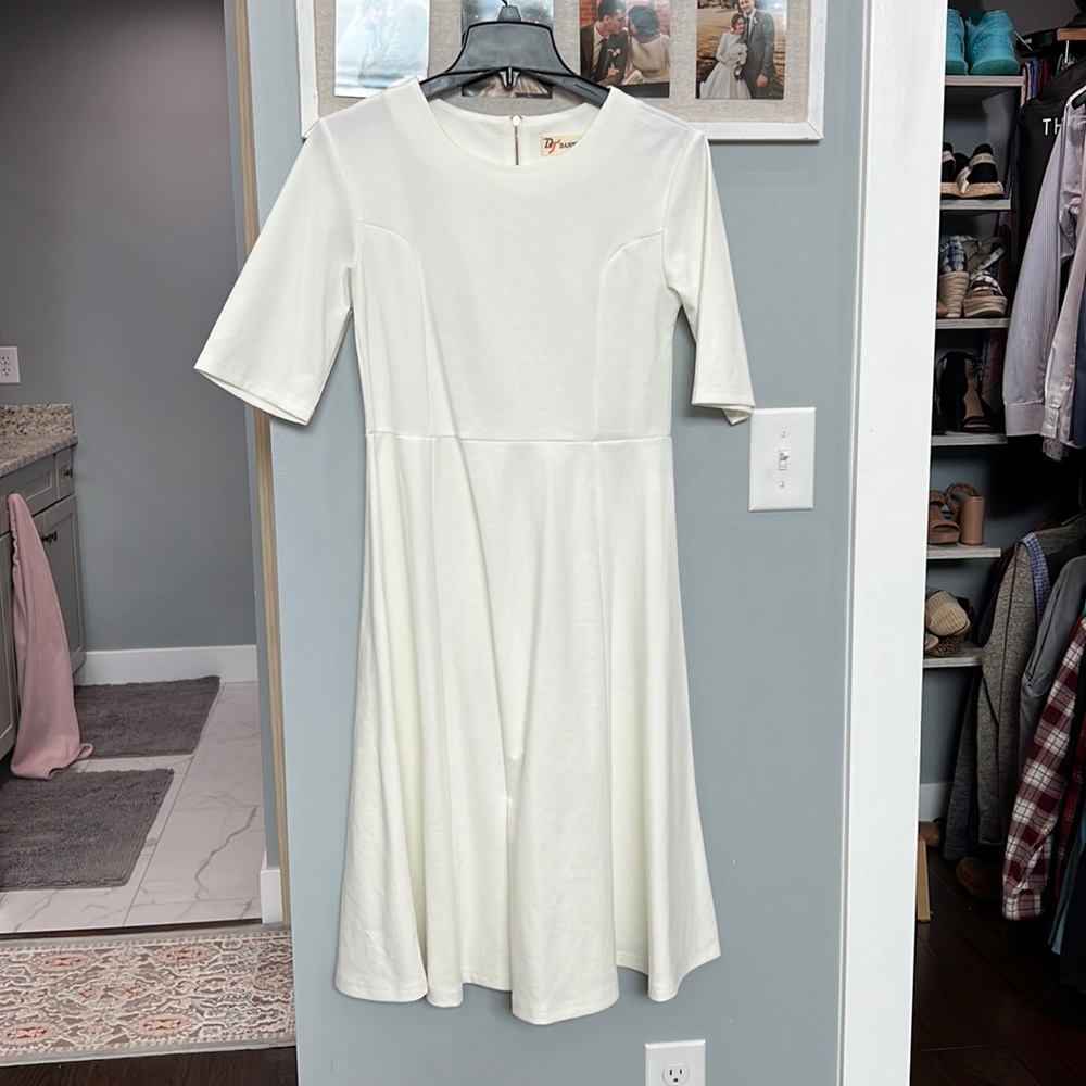 Classic Cream Midi Dress